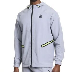 Reebok Gray Men’s Hoodie Performance Jacket(Size Medium)